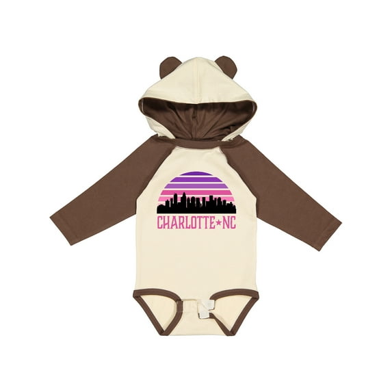Inktastic Charlotte North Carolina Gifts Skyline Girls Long Sleeve Baby Bodysuit