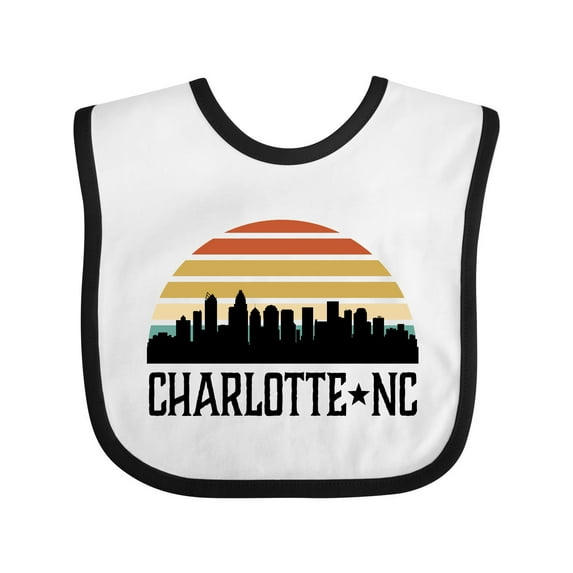 Inktastic Charlotte North Carolina Skyline Boys or Girls Baby Bib