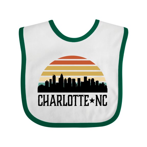 Inktastic Charlotte North Carolina Skyline Boys or Girls Baby Bib