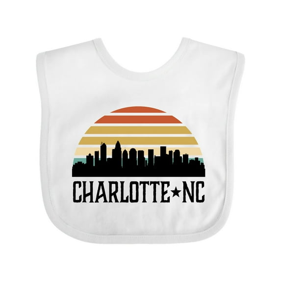 Inktastic Charlotte North Carolina Skyline Boys or Girls Baby Bib