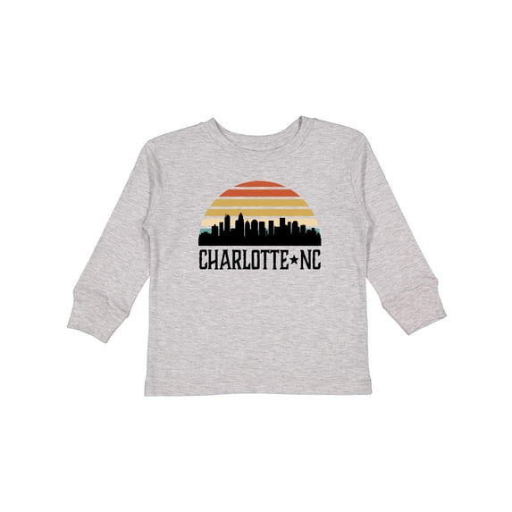 Inktastic Charlotte North Carolina Skyline Boys or Girls Long Sleeve Toddler T-Shirt