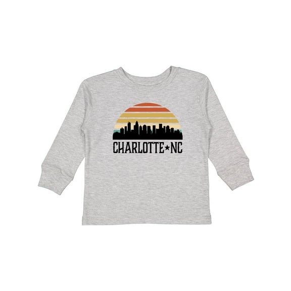 Inktastic Charlotte North Carolina Skyline Boys or Girls Long Sleeve Toddler T-Shirt