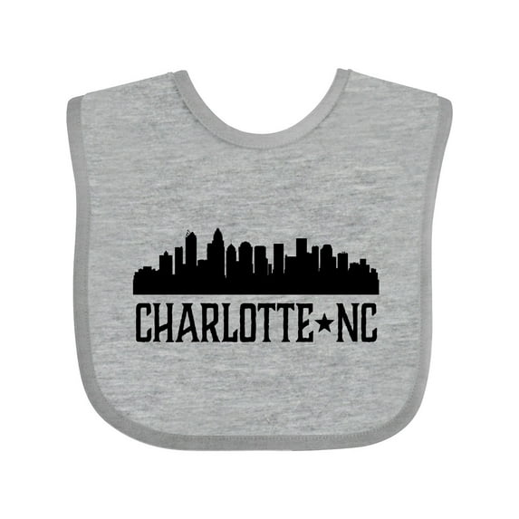 Inktastic Charlotte North Carolina Skyline Nc City Boys or Girls Baby Bib