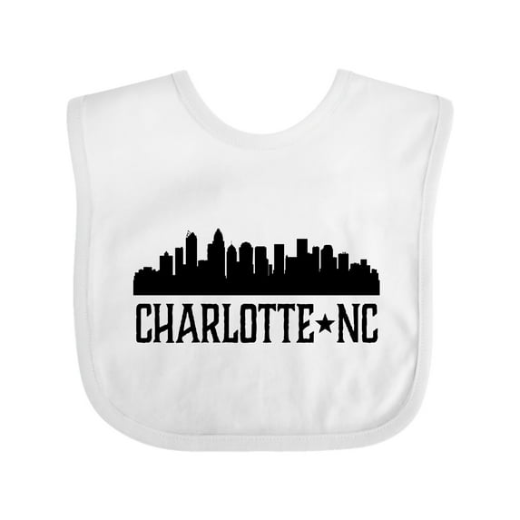 Inktastic Charlotte North Carolina Skyline Nc City Boys or Girls Baby Bib
