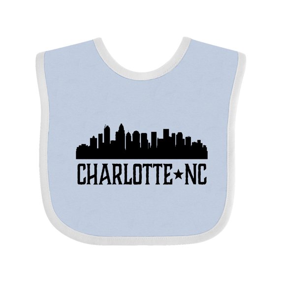 Inktastic Charlotte North Carolina Skyline Nc City Boys or Girls Baby Bib