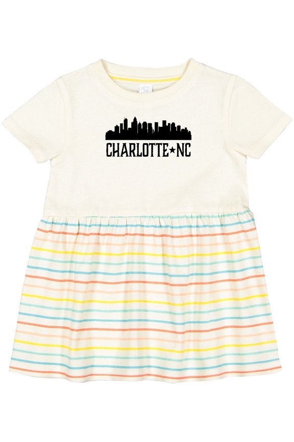 Charlotte North Carolina Skyline Nc City Girls Baby Dress