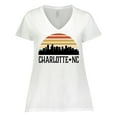 thumbnail image 1 of Inktastic Charlotte North Carolina Skyline Women's Plus Size V-Neck T-Shirt, 1 of 5