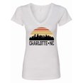 thumbnail image 1 of Inktastic Charlotte North Carolina Skyline Women's V-Neck T-Shirt, 1 of 5