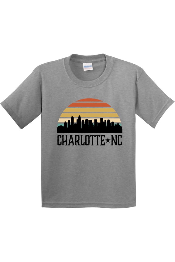 Charlotte North Carolina Skyline Youth T-Shirt