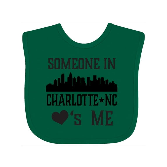 Inktastic Charlotte North Carolina Someone Loves Me Boys or Girls Baby Bib