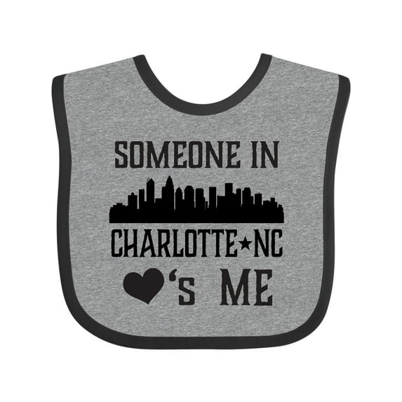 Inktastic Charlotte North Carolina Someone Loves Me Boys or Girls Baby Bib