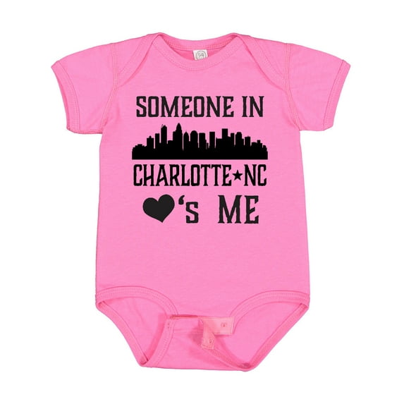 Inktastic Charlotte North Carolina Someone Loves Me Boys or Girls Baby Bodysuit