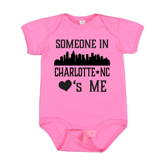 Inktastic Charlotte North Carolina Someone Loves Me Boys or Girls Baby Bodysuit