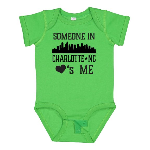 Inktastic Charlotte North Carolina Someone Loves Me Boys or Girls Baby Bodysuit