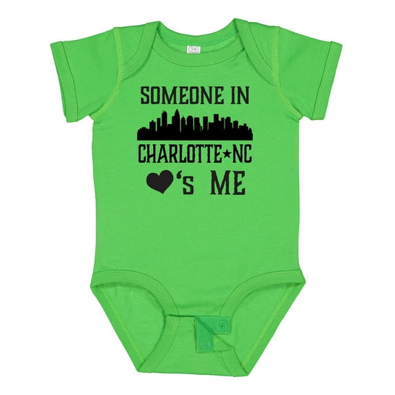 Inktastic Charlotte North Carolina Someone Loves Me Boys or Girls Baby Bodysuit