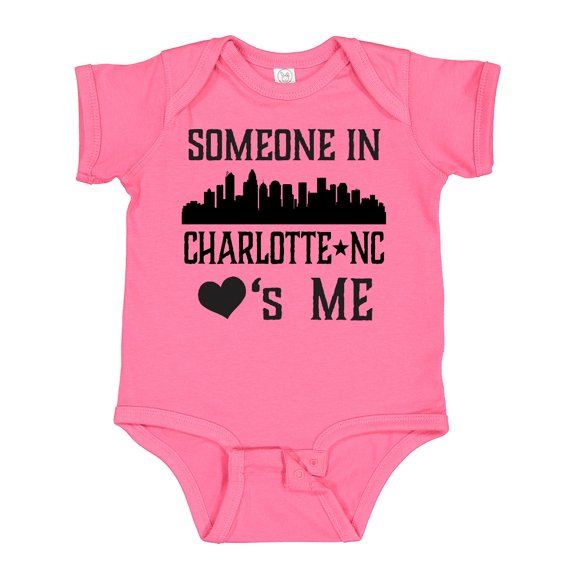 Inktastic Charlotte North Carolina Someone Loves Me Boys or Girls Baby Bodysuit