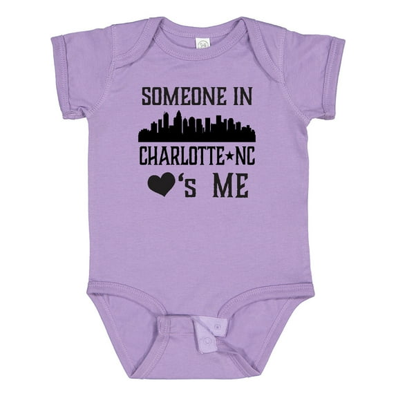 Inktastic Charlotte North Carolina Someone Loves Me Boys or Girls Baby Bodysuit