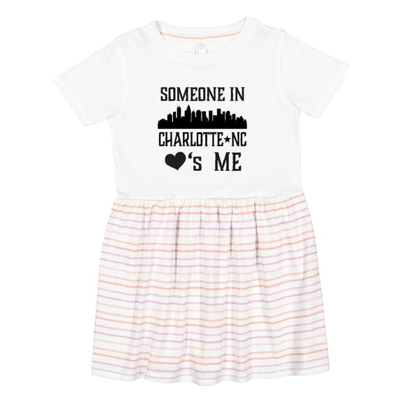 Inktastic Charlotte North Carolina Someone Loves Me Girls Toddler Dress