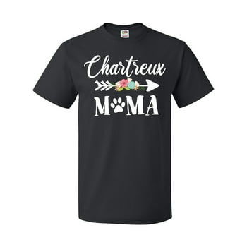 Inktastic Chartreux Mama with Flowers and Arrow T-Shirt