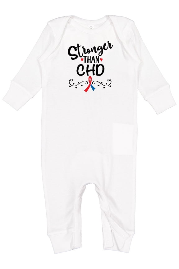 Chd Awareness Month Ribbon Baby Romper Coveralls