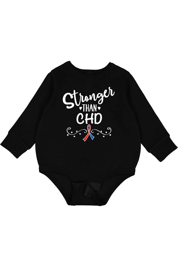 Chd Awareness Ribbon Support Baby Fleece Bodysuit