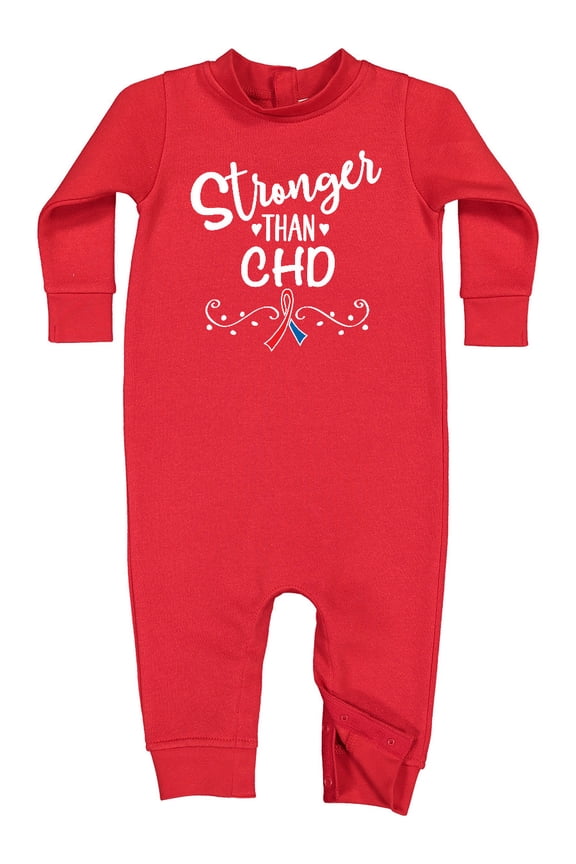 Chd Awareness Ribbon Support Baby Fleece Romper
