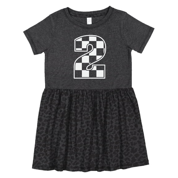 Inktastic Checkered Number 2 Racing Theme Girls Toddler Dress