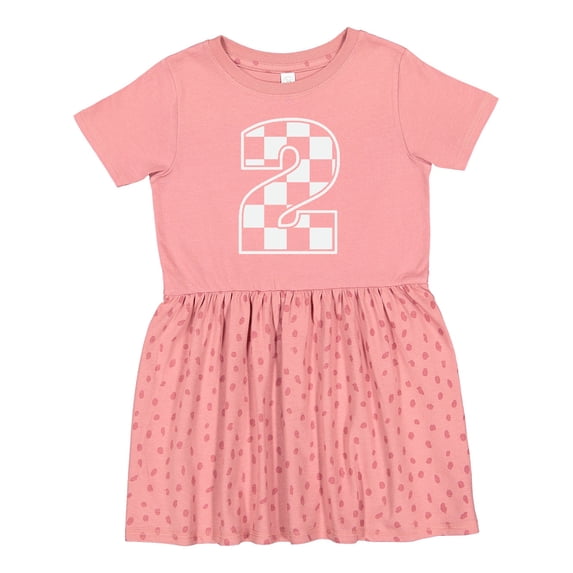 Inktastic Checkered Number 2 Racing Theme Girls Toddler Dress