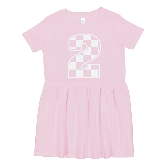 Inktastic Checkered Number 2 Racing Theme Girls Toddler Dress