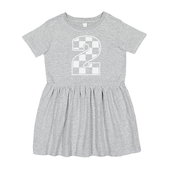 Inktastic Checkered Number 2 Racing Theme Girls Toddler Dress