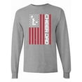 thumbnail image 1 of Inktastic Cheer Dad Distressed Red Flag Design Long Sleeve T-Shirt, 1 of 5