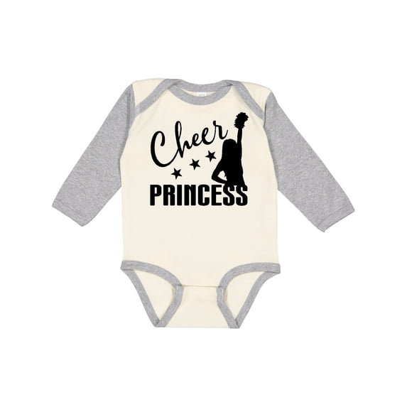 Inktastic Cheer Princess Cheerleading Gift Girls Long Sleeve Baby Bodysuit
