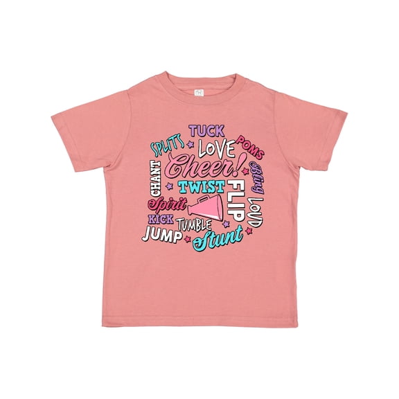Inktastic Cheer Word Salad with Megaphone and Stars Girls Toddler T-Shirt