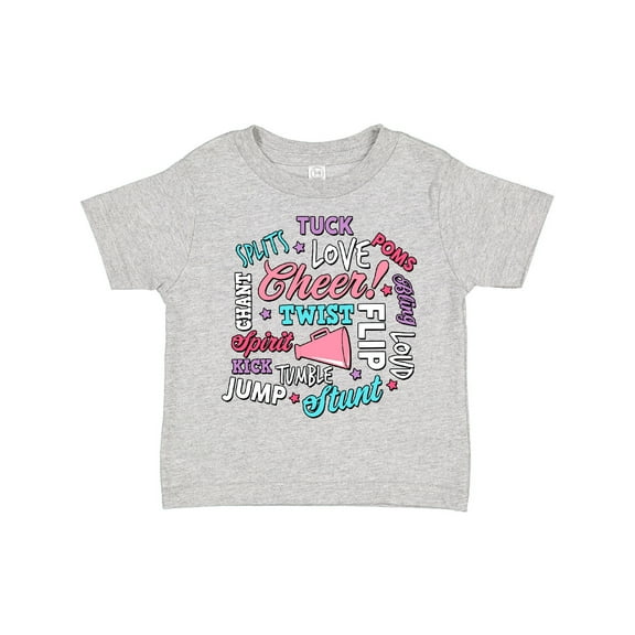 Inktastic Cheer Word Salad with Megaphone and Stars Girls Toddler T-Shirt