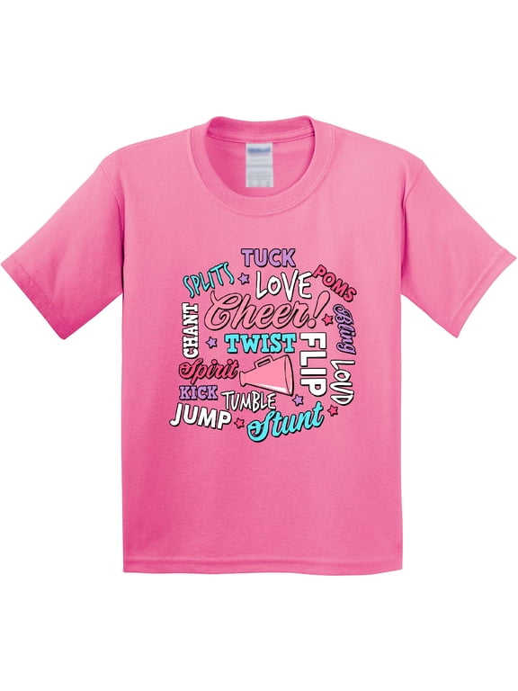 Cheer Word Salad with Megaphone and Stars Youth T-Shirt