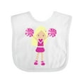 thumbnail image 1 of Inktastic Cheerleaders, Cute Girl, Blonde Hair, Cheerleading Girls Baby Bib, 1 of 4