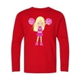 thumbnail image 1 of Inktastic Cheerleaders, Cute Girl, Blonde Hair, Cheerleading Long Sleeve Youth T-Shirt, 1 of 5