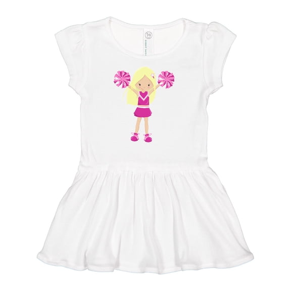 Inktastic Cheerleaders, Girl With Blonde Hair, Pink Uniform Girls Baby Dress