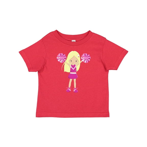 Inktastic Cheerleaders, Girl With Blonde Hair, Pink Uniform Girls Baby T-Shirt