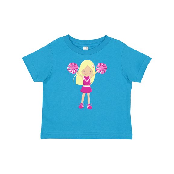 Inktastic Cheerleaders, Girl With Blonde Hair, Pink Uniform Girls Baby T-Shirt