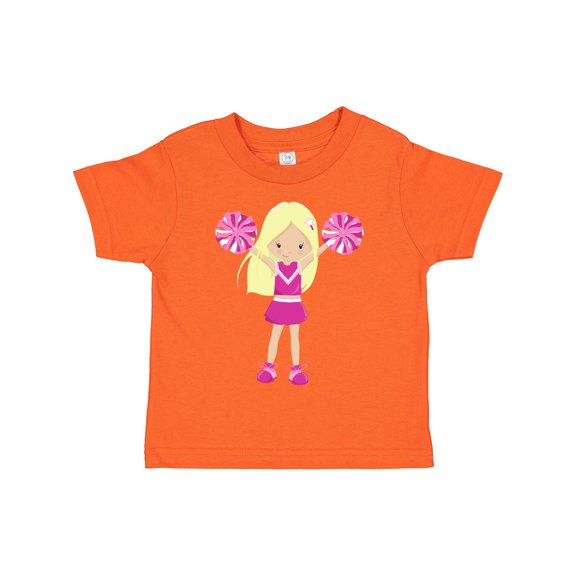 Inktastic Cheerleaders, Girl With Blonde Hair, Pink Uniform Girls Toddler T-Shirt