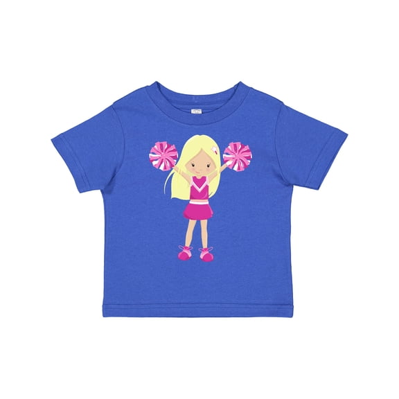 Inktastic Cheerleaders, Girl With Blonde Hair, Pink Uniform Girls Toddler T-Shirt
