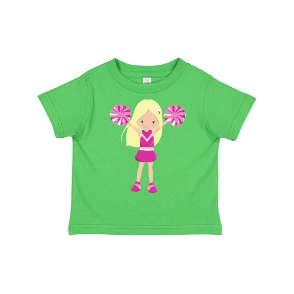 Inktastic Cheerleaders, Girl With Blonde Hair, Pink Uniform Girls Toddler T-Shirt