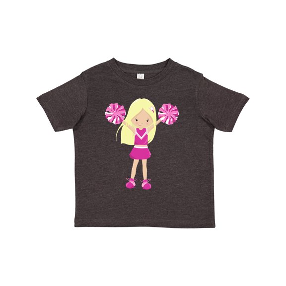 Inktastic Cheerleaders, Girl With Blonde Hair, Pink Uniform Girls Toddler T-Shirt