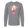 thumbnail image 1 of Inktastic Cheerleaders, Girl With Blonde Hair, Pink Uniform Long Sleeve T-Shirt, 1 of 5