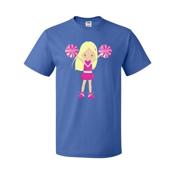 Inktastic Cheerleaders, Girl With Blonde Hair, Pink Uniform T-Shirt