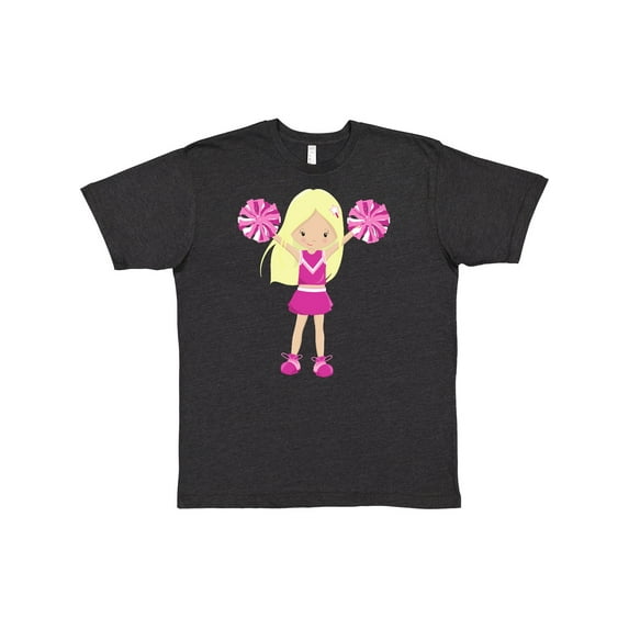 Inktastic Cheerleaders, Girl With Blonde Hair, Pink Uniform T-Shirt