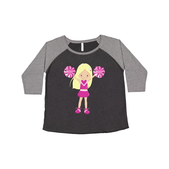 Inktastic Cheerleaders, Girl With Blonde Hair, Pink Uniform Women's Plus Size T-Shirt