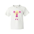 thumbnail image 1 of Inktastic Cheerleaders, Girl With Blonde Hair, Pink Uniform Youth T-Shirt, 1 of 5