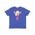 thumbnail image 1 of Inktastic Cheerleaders, Girl With Blonde Hair, Pink Uniform Youth T-Shirt, 1 of 5